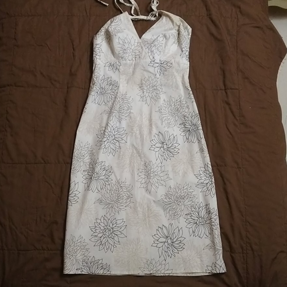 Cream white Sundress with flowers